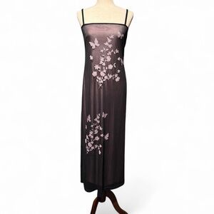Vintage 90s mesh maxi dress with butterfly  print